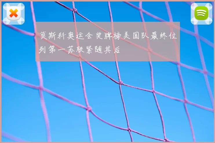 莫斯科奥运会奖牌榜美国队最终位列第一苏联紧随其后